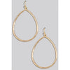 Hammered Metallic Tear Dangle Earrings