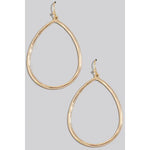 Hammered Metallic Tear Dangle Earrings
