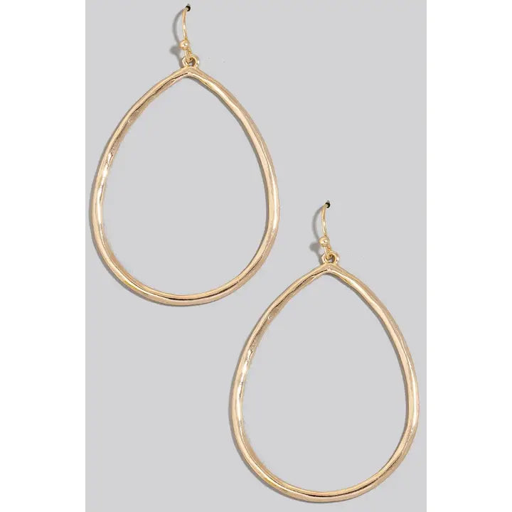 Hammered Metallic Tear Dangle Earrings