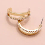 Double Row Pearl and Gold Hoop