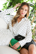 Polka-Dot Silk Blouse
