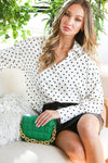 Polka-Dot Silk Blouse