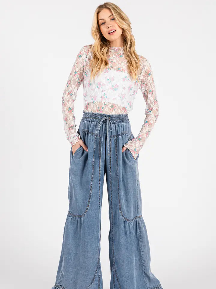 Mineral Washed Palazzo Pants