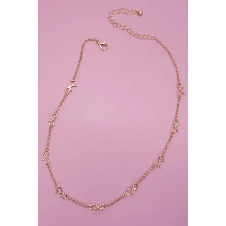 Cutout Bow Necklace