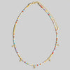 Rectangle Station Charms Seed Beaded Necklace