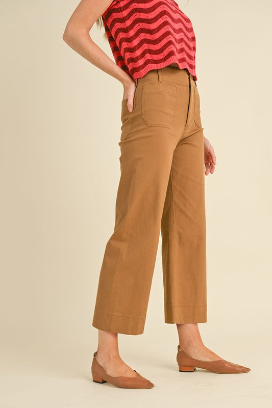 Wide Leg Front Pocket Pants