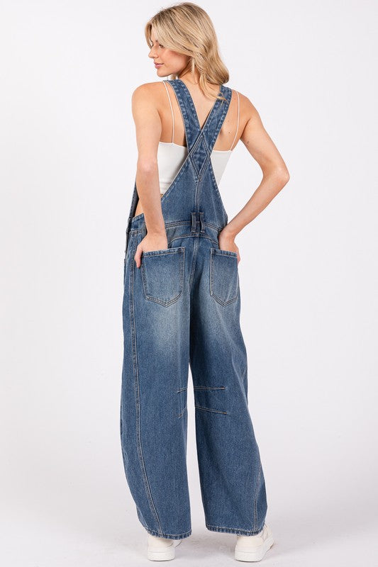 Wash Denim Overalls