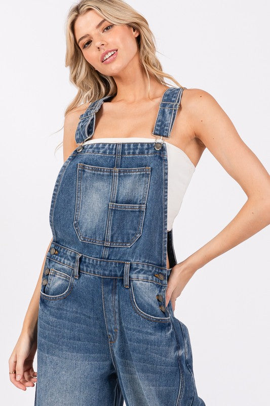 Wash Denim Overalls