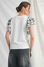 Layered Eyelet Cap Sleeve Knit Top