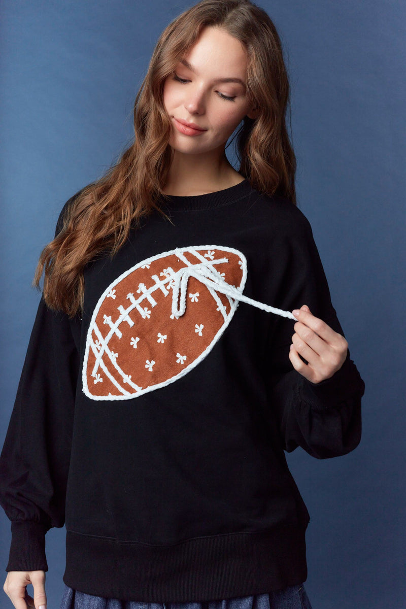 Football and Cord Detailed Sweatshirt