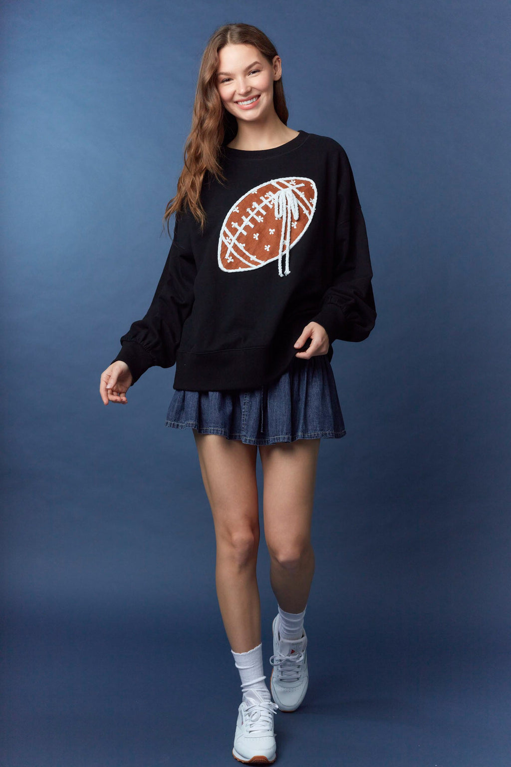 Football and Cord Detailed Sweatshirt