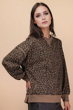 Leopard Knit Sweatshirt