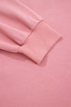 Peach Blossom Floral Applique Baggy Pullover Sweatshirt