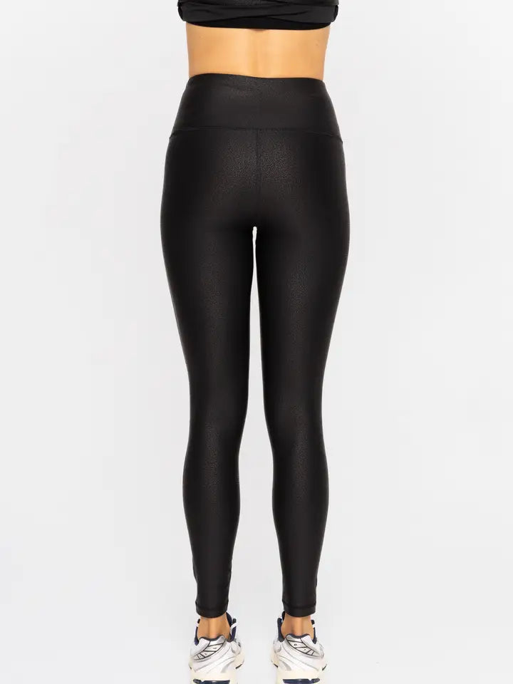 Foil Faux Leather Leggings