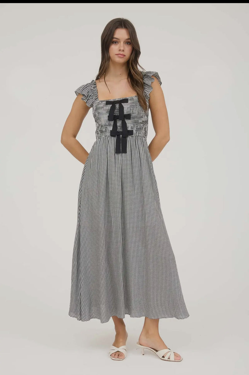 Front Bow Midi Dress