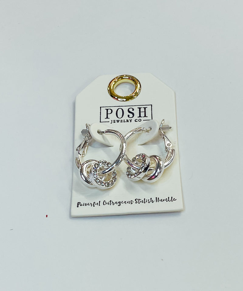 Olivia Hoop Earring with Rhinestones