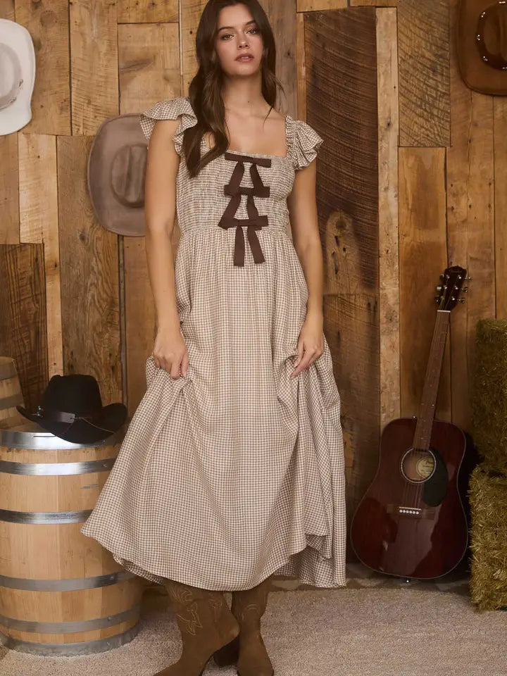 Front Bow Midi Dress