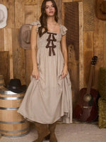 Front Bow Midi Dress