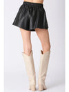 Leather Pearl Embellished Skort