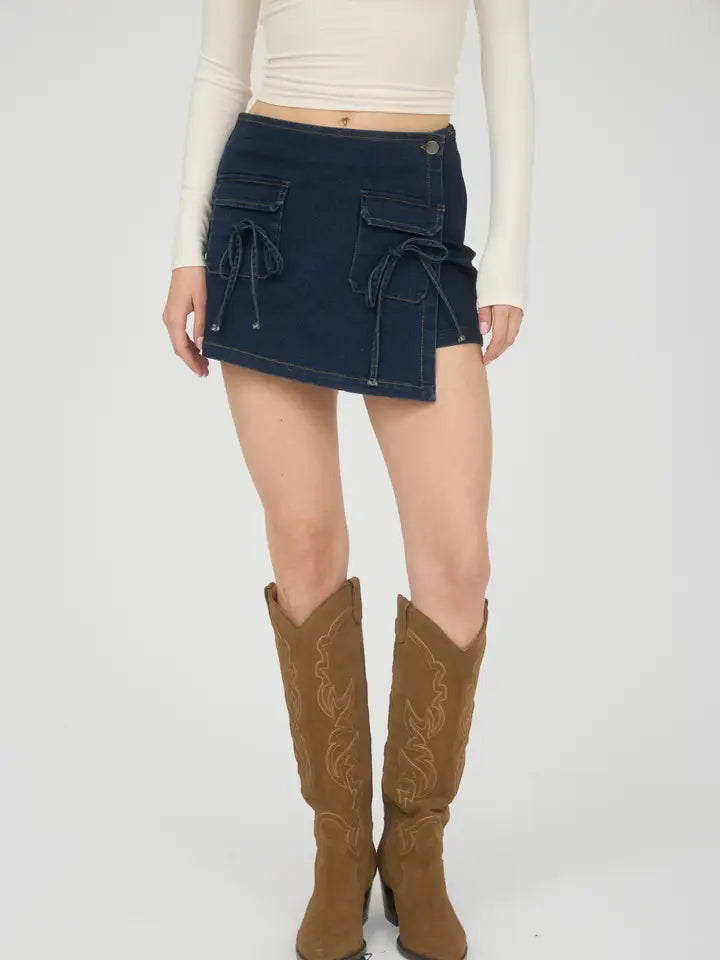 Front Tie Mini Skort