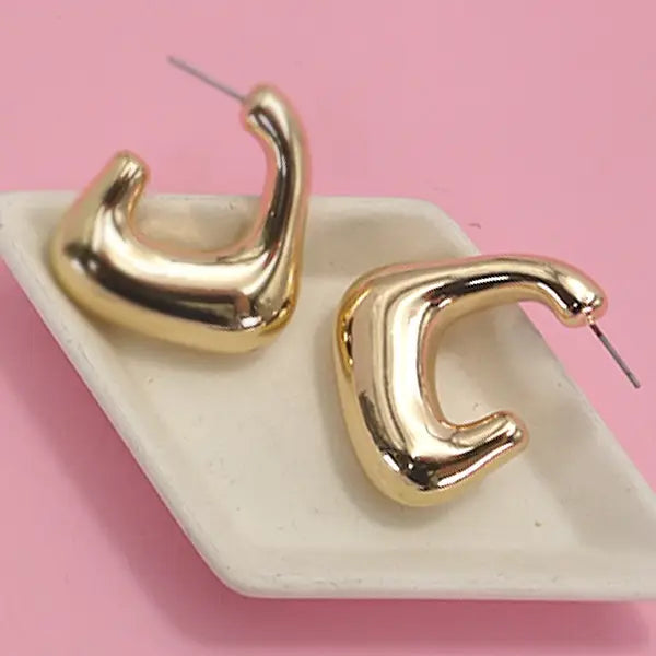 U Shape Bubble Hoop Earrings