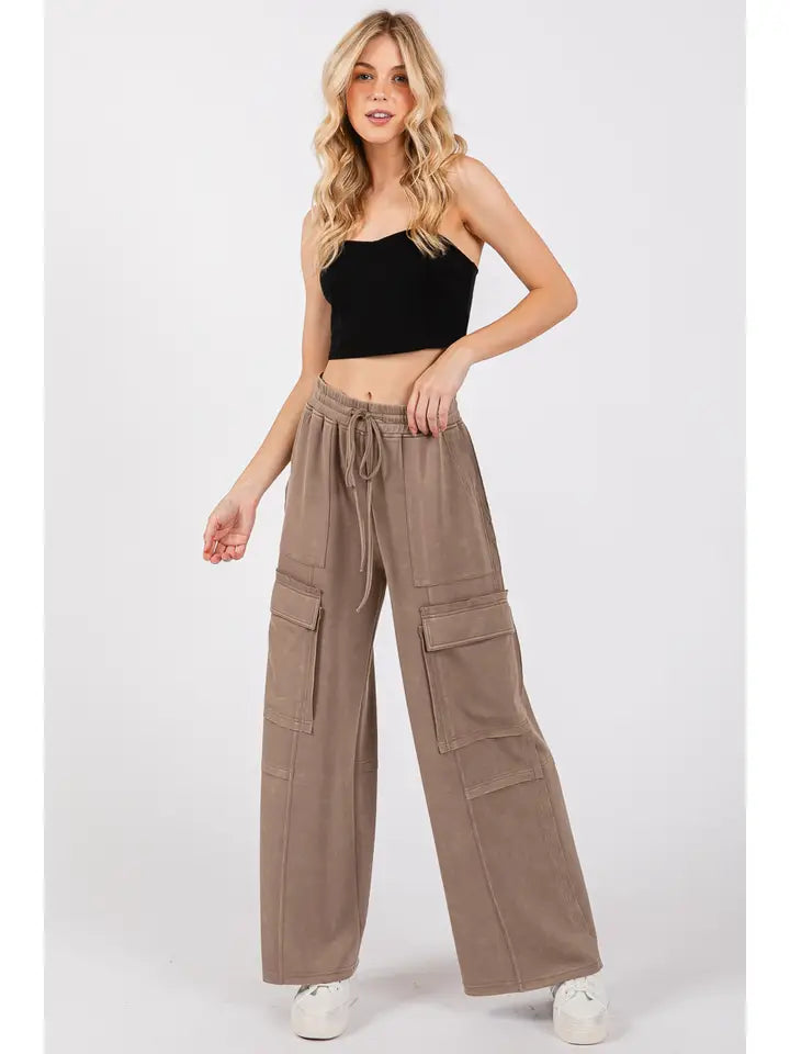 Mineral Washed Cargo Sweats