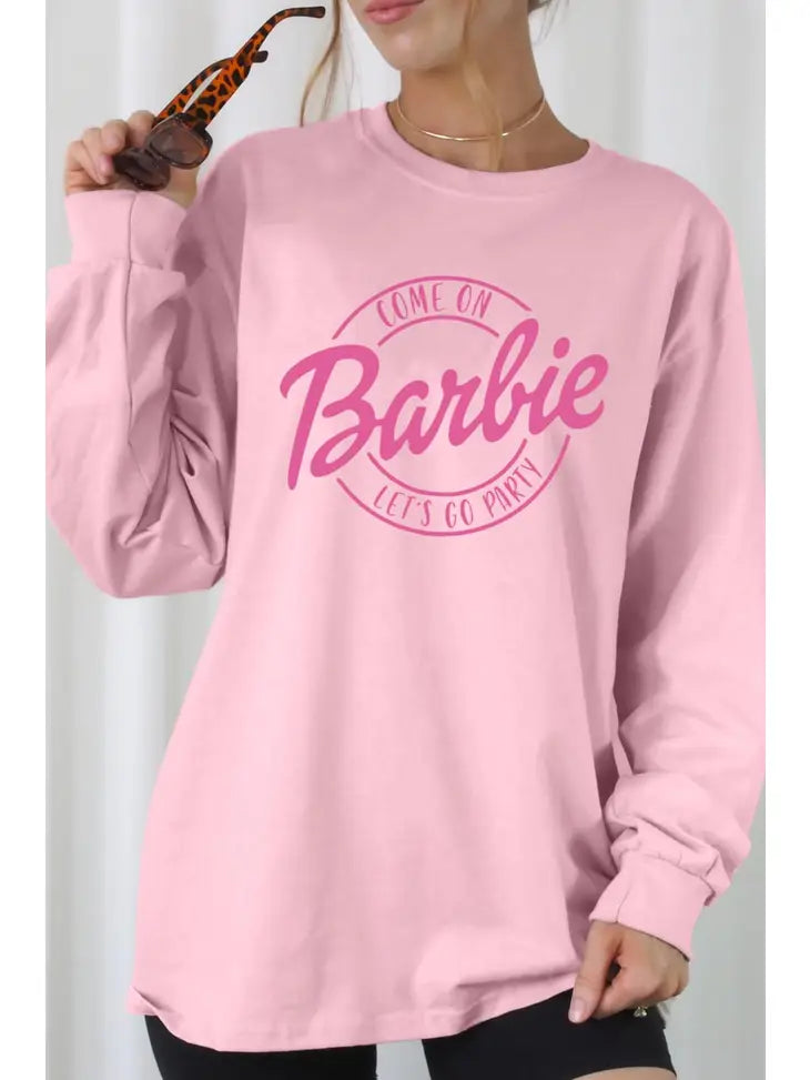 Pink Party Barbie Long Sleeve Tee