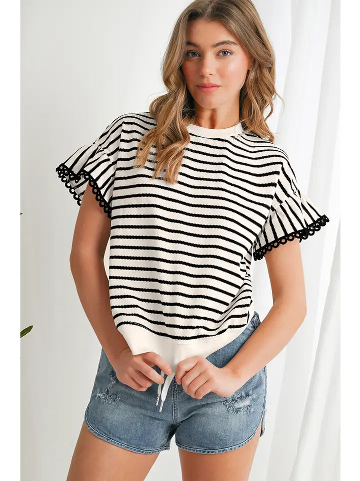 Stripe Lace SS