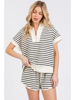 Half Zip Striped Set