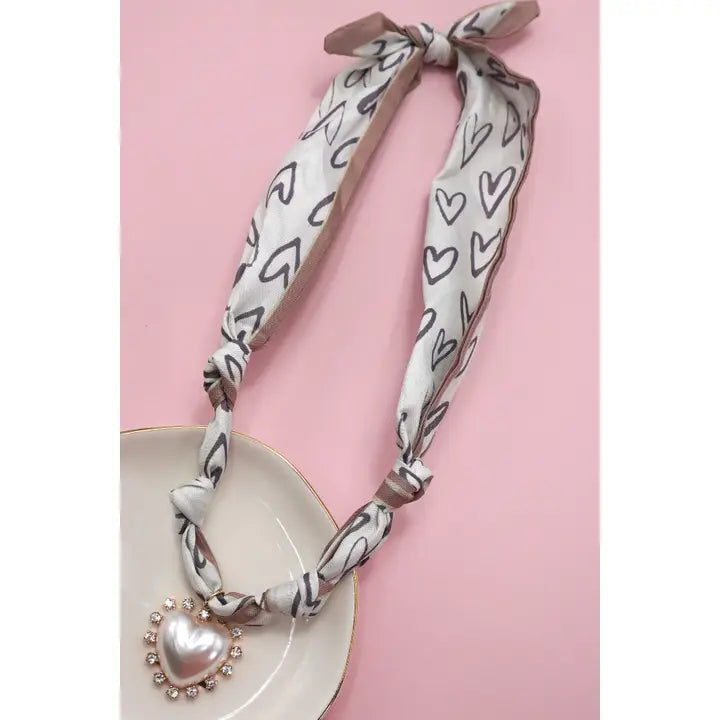 Heart Scarf Charm Necklace