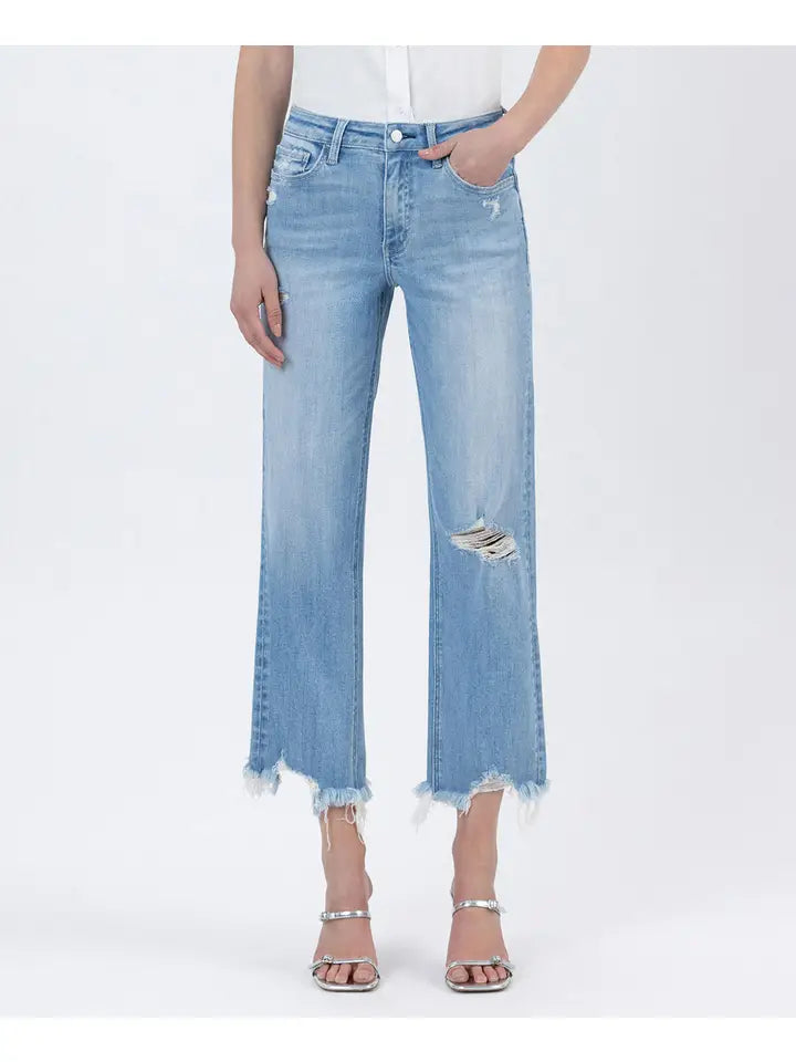 Distressed Slim Wide Jean