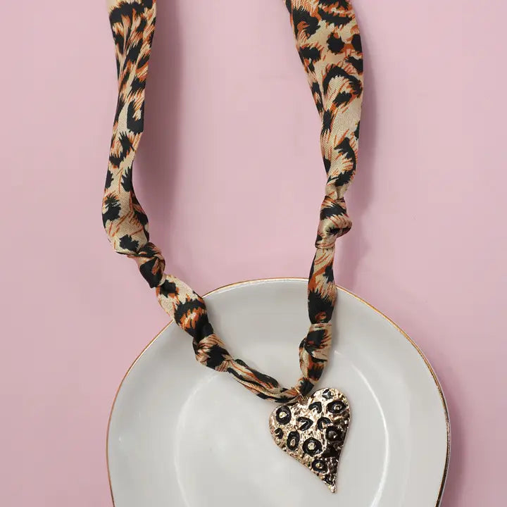 Leopard Scarf Charm Necklace