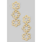 Triple Flower Drop Earrings
