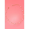 Titanium Steel Non-Tarnish Pearl Station Necklace