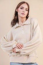 Waffle Knit Pullover