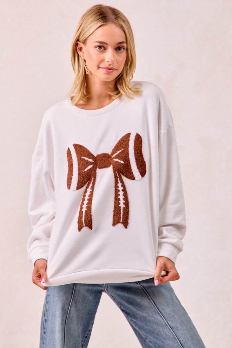 Football Bow Sweatshirt