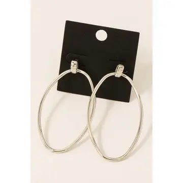 Gold Dipped Oval Cutout Earrings