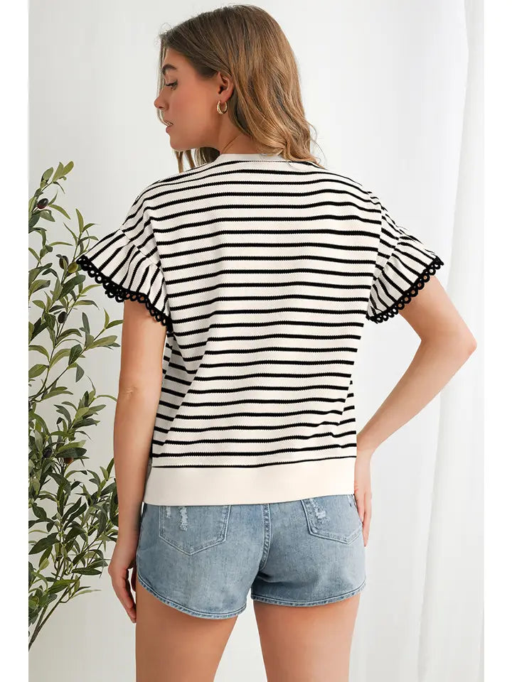 Stripe Lace SS