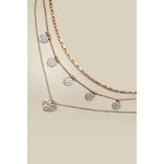 Multi Layer Hammered Disc Heart Necklace