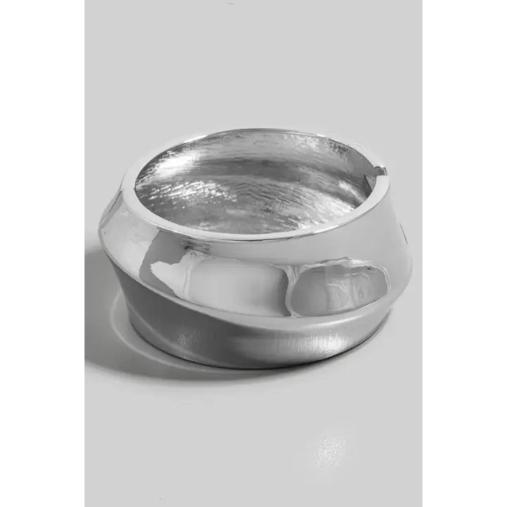 Pinched Wide Hinge Bangle Bracelet