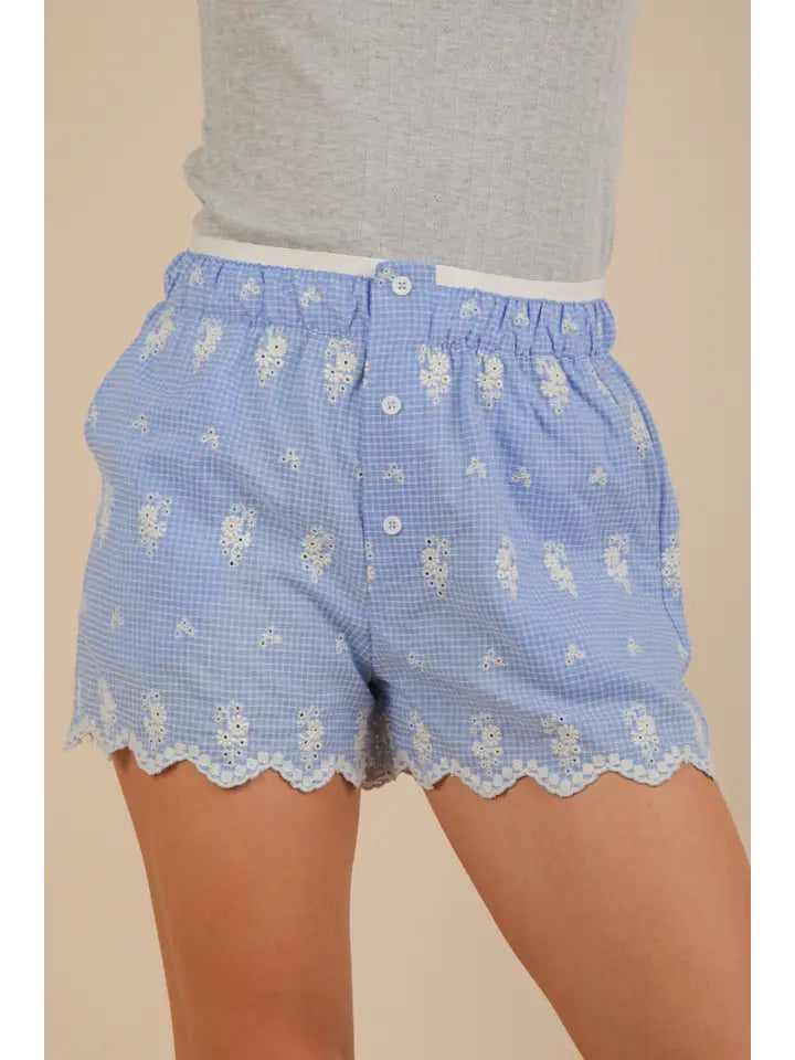 Embroidered Cotton Shorts