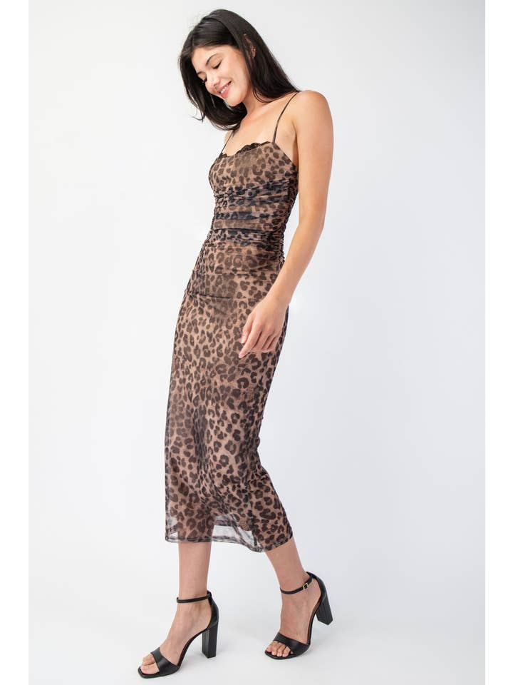 Lex Leopard Midi Dress