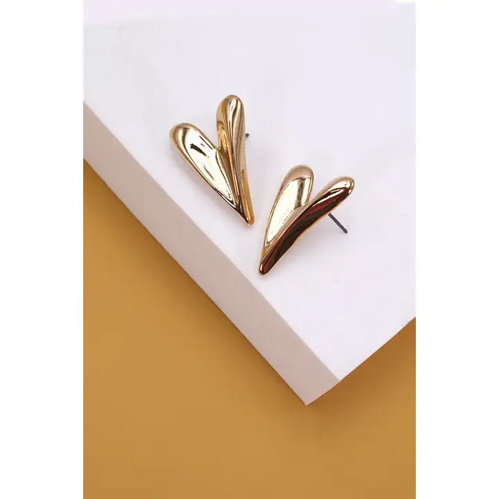 Big Heart Stud Earrings