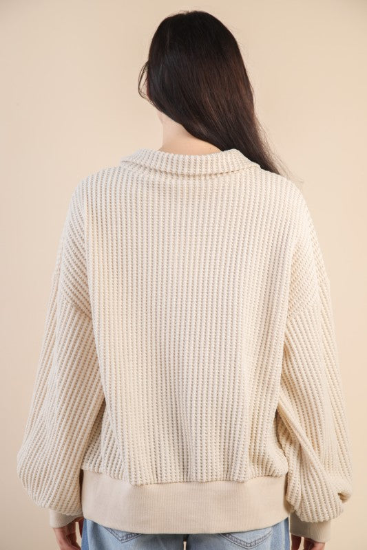 Waffle Knit Pullover