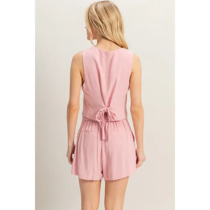 Linen Vest & Short Set