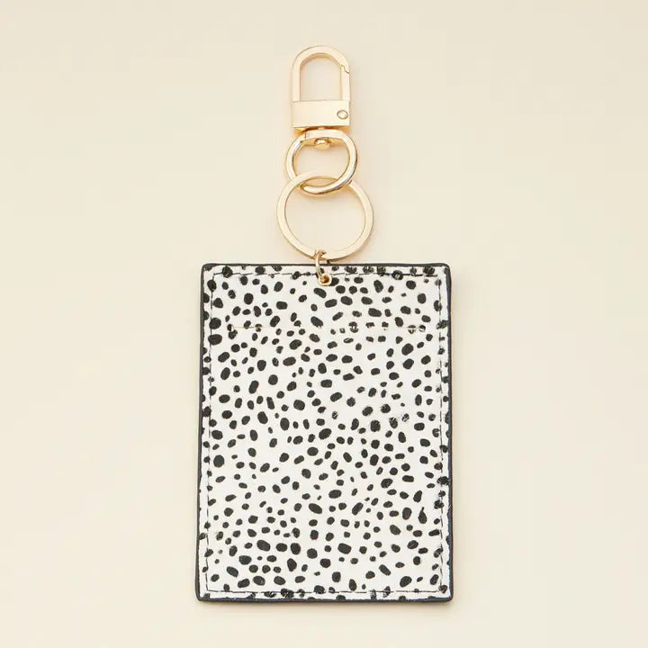 Animal Print Card Holder Key Chain