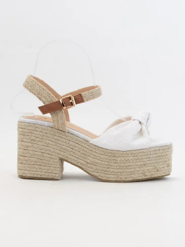 Palmer Linen Knotted Upper Chunky Espadrilles