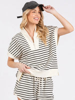 Half Zip Striped Set