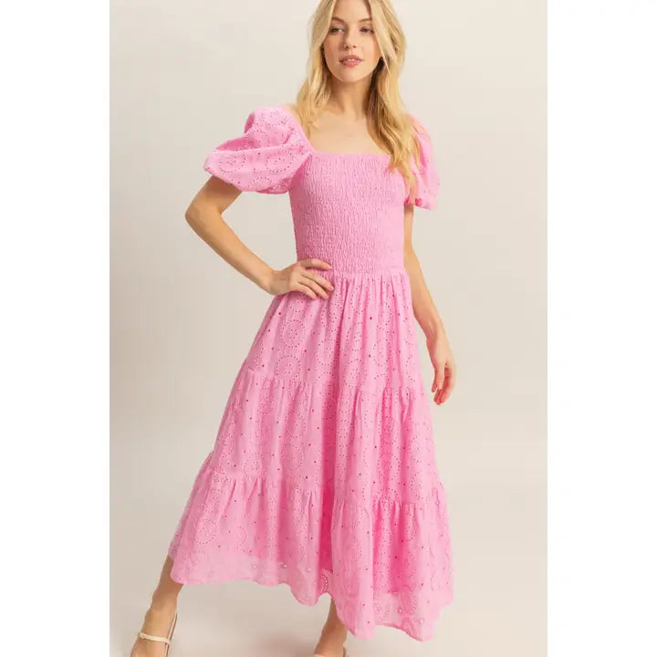 Fit & Flare Eyelet Dress
