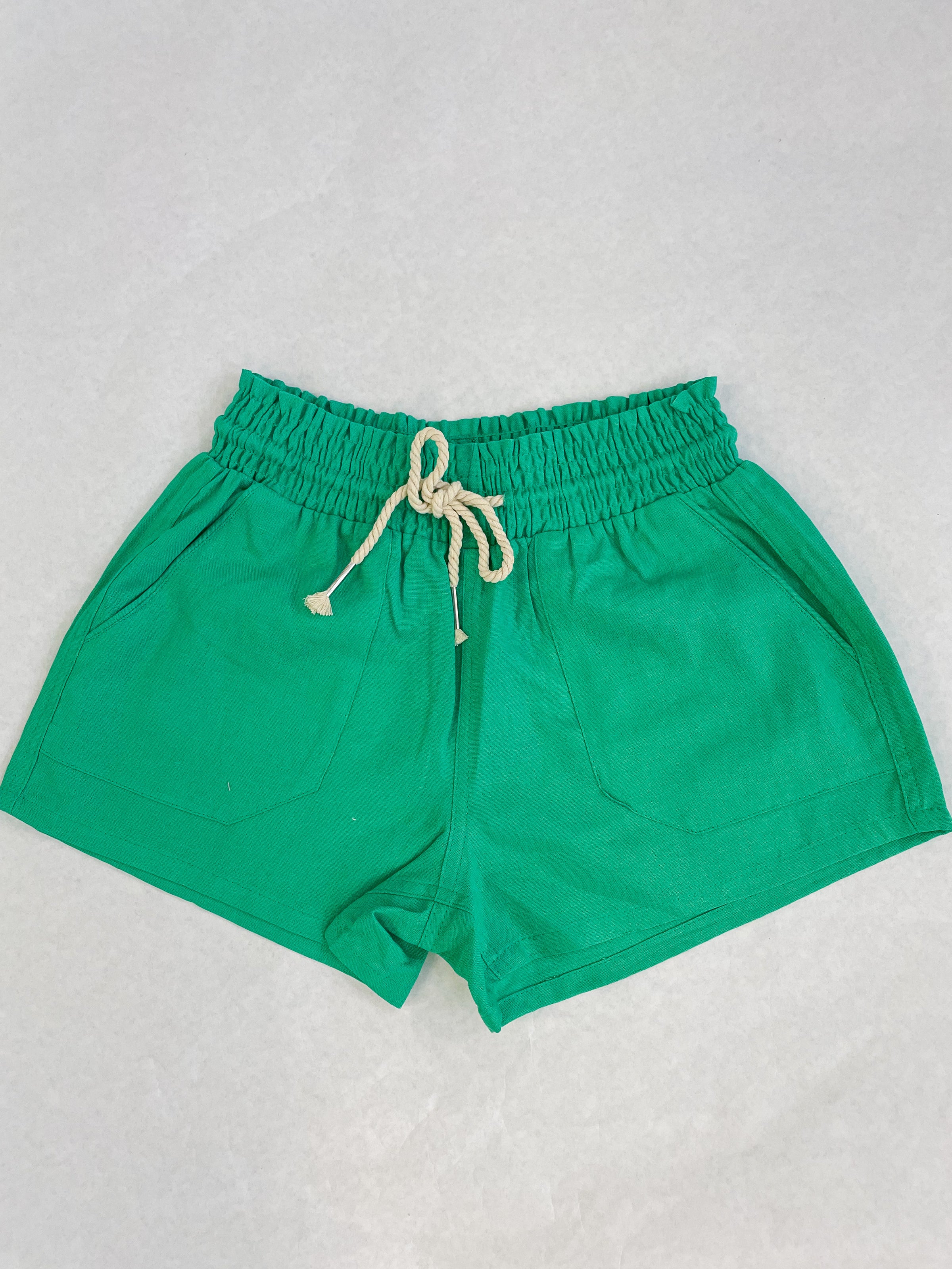 Rope Draw String Linen Shorts - Mocha – The GyPsY Barn Boutique